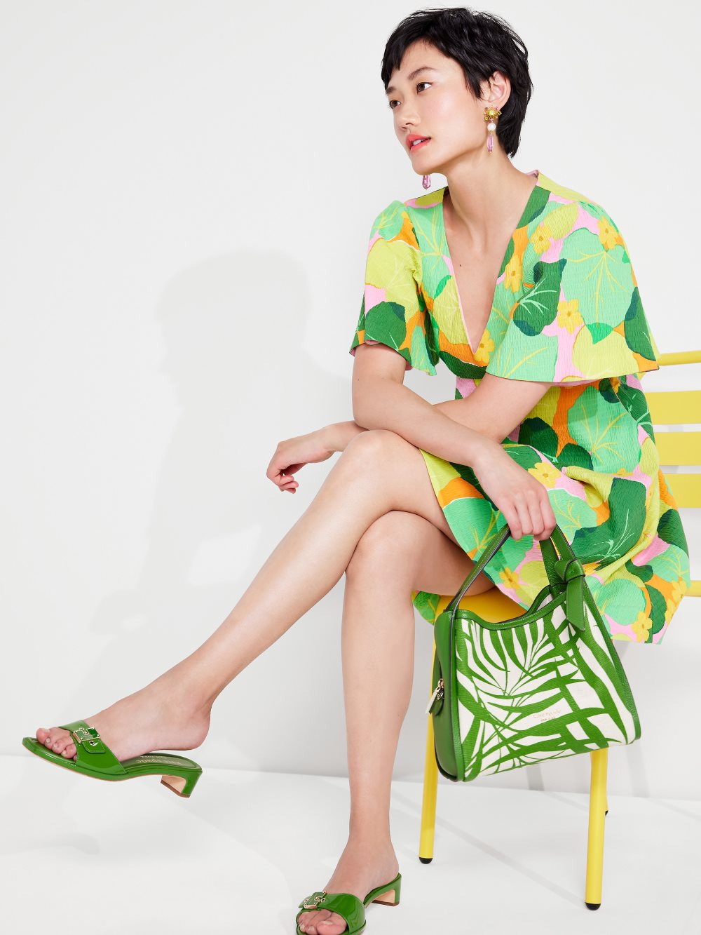 Women's multi cucumber floral swing dress | Kate Spade