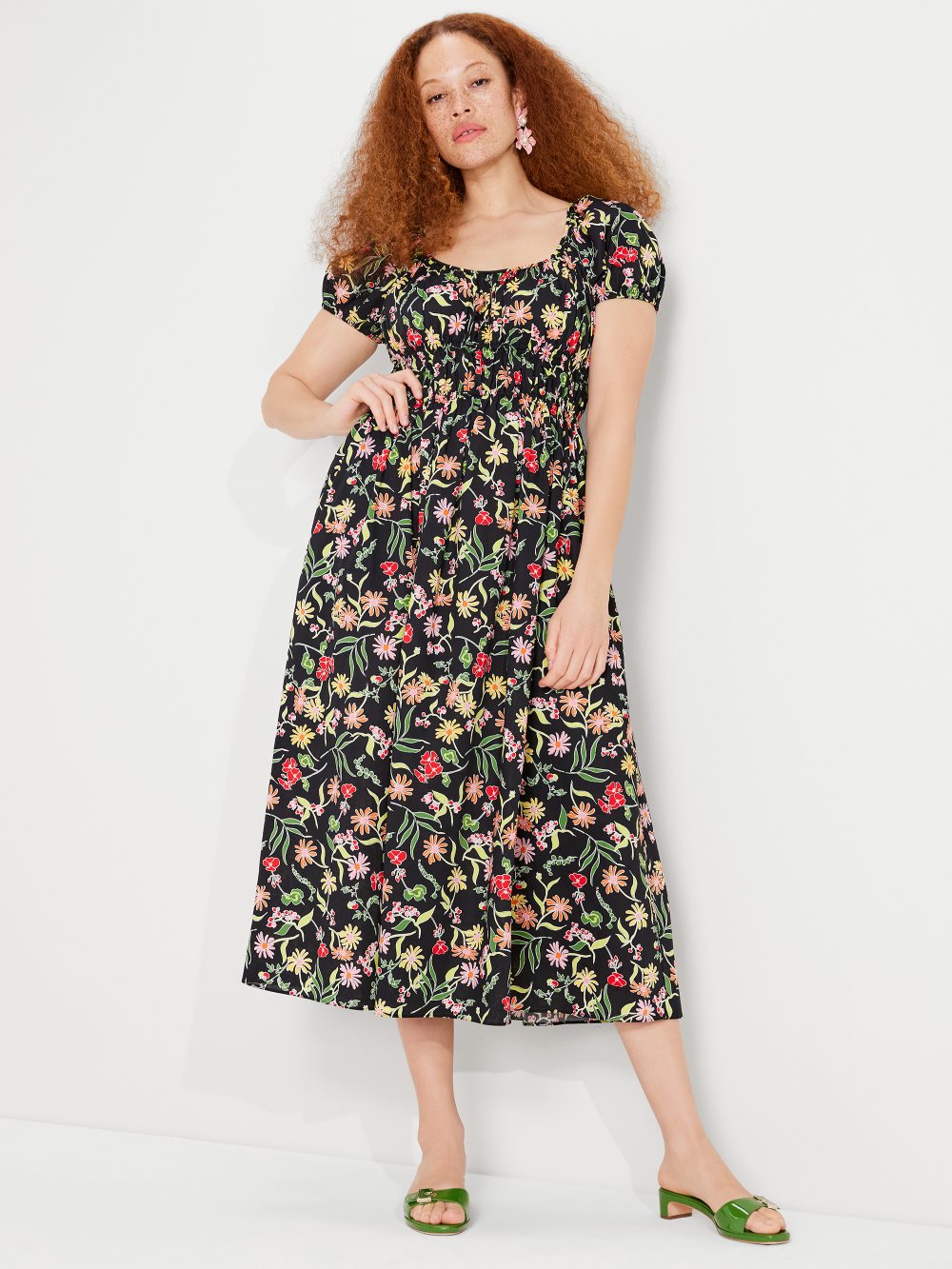 Women's black multi. rooftop garden floral riviera dress | Kate Spade