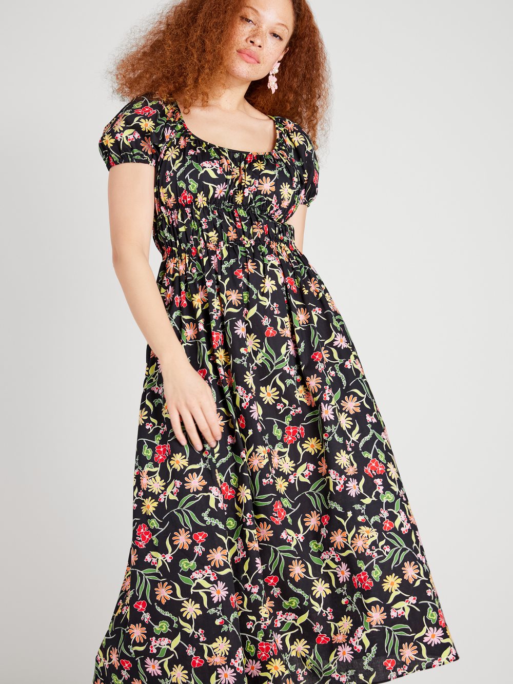 Women's  black multi.  rooftop garden floral riviera dress | Kate Spade