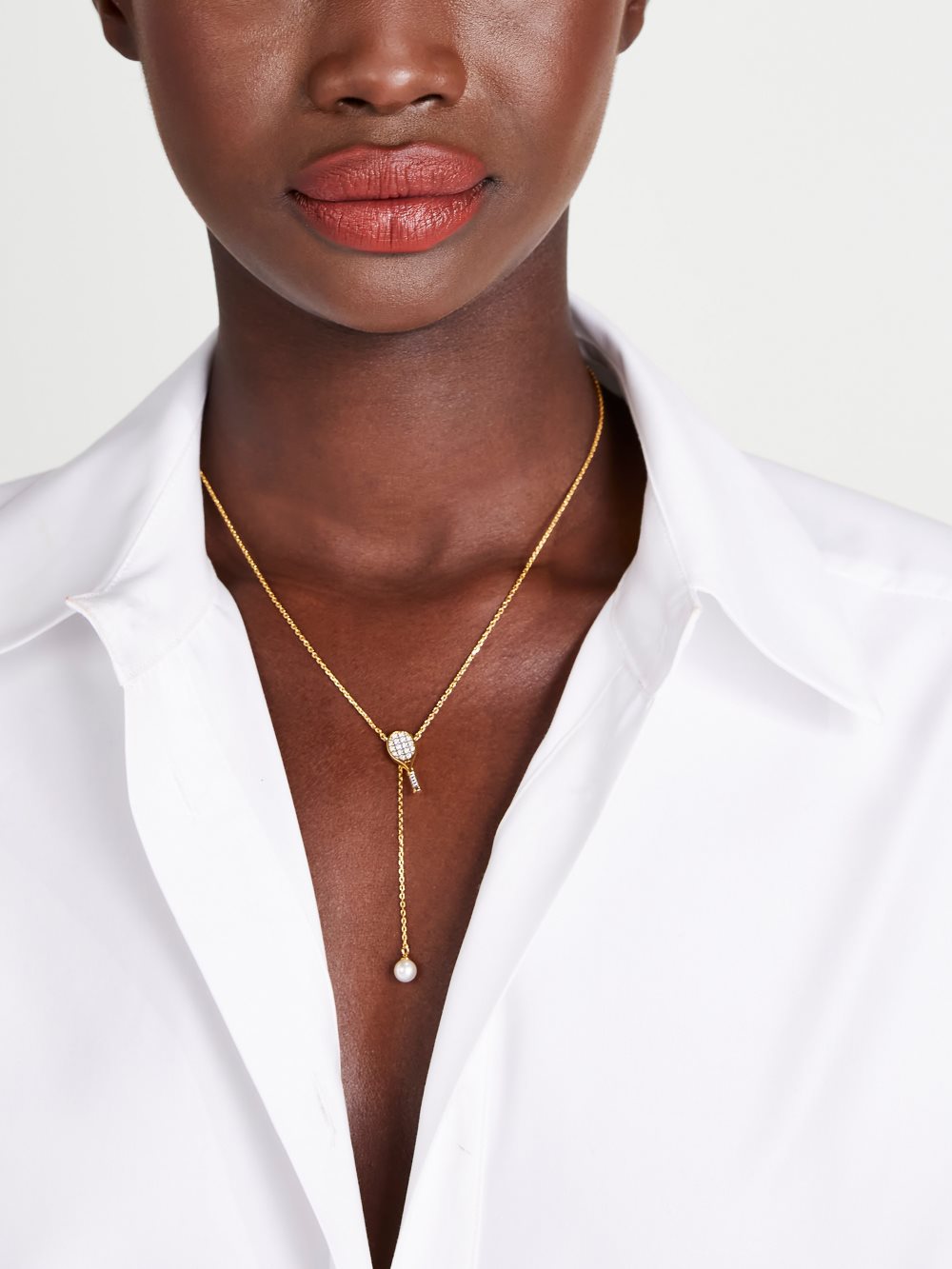 Women's cream multi queen of the court tennis lariat necklace | Kate Spade