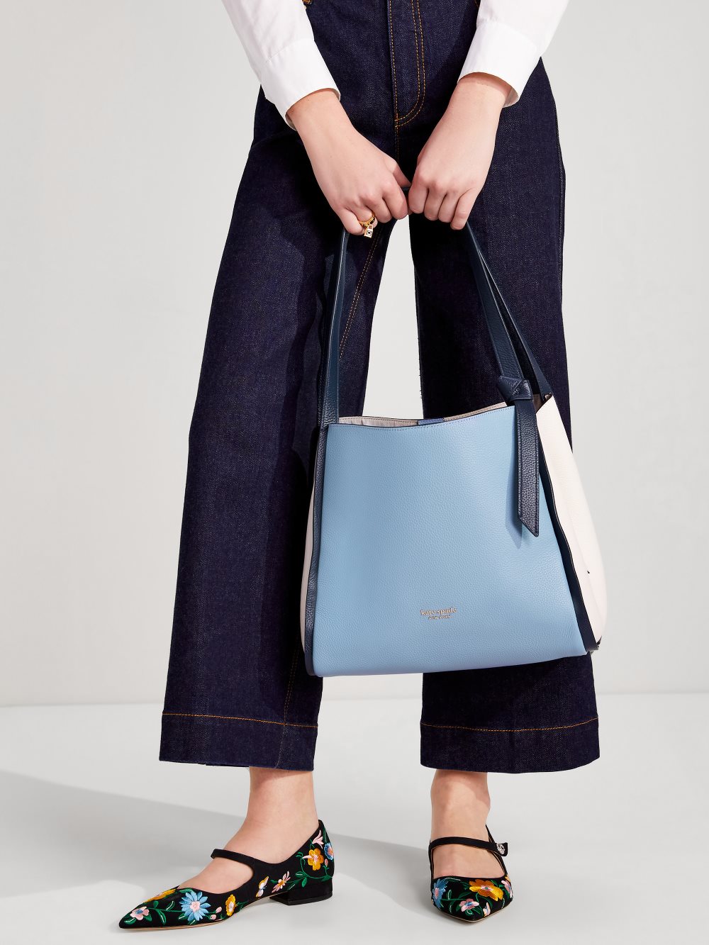 Women's morning sky multi knott colorblocked large shoulder bag | Kate Spade