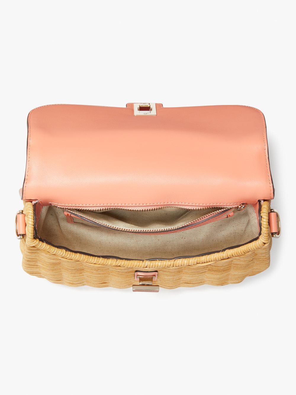 Women's pink moon multi gracie wicker medium top-handle bag | Kate Spade
