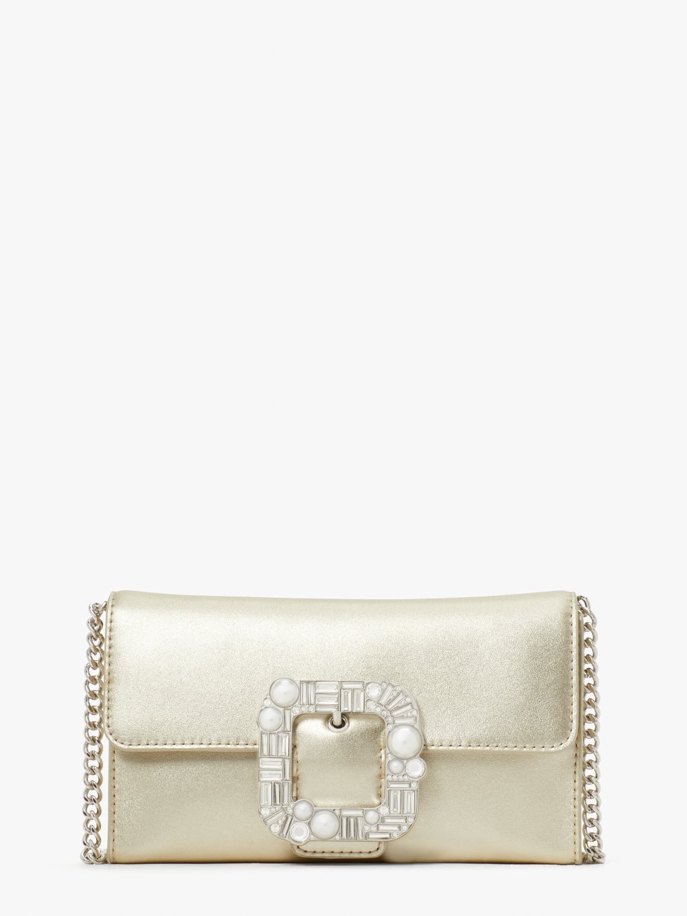 Women's pale gold bridal buckle metallic crossbody | Kate Spade