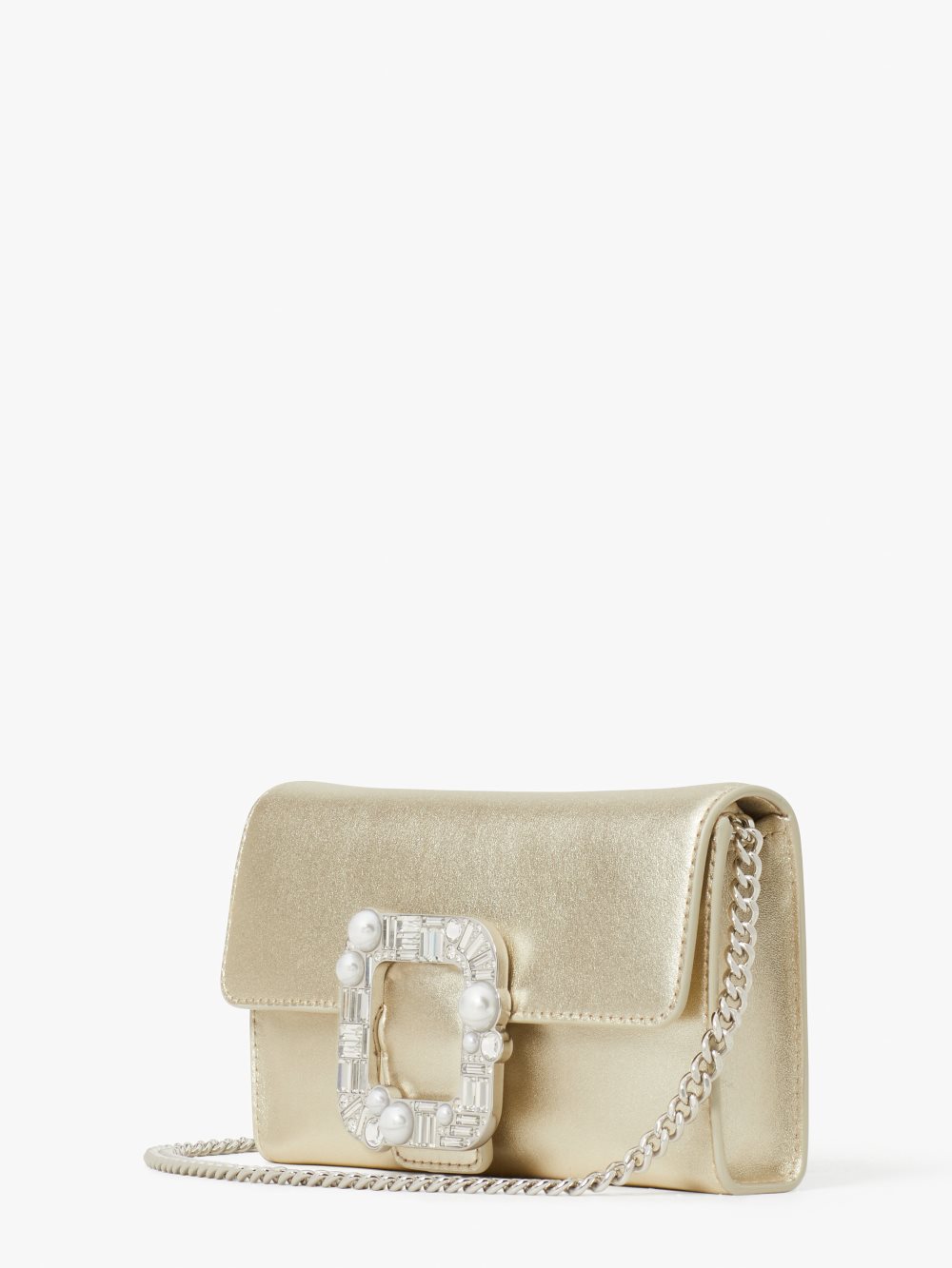 Women's pale gold bridal buckle metallic crossbody | Kate Spade