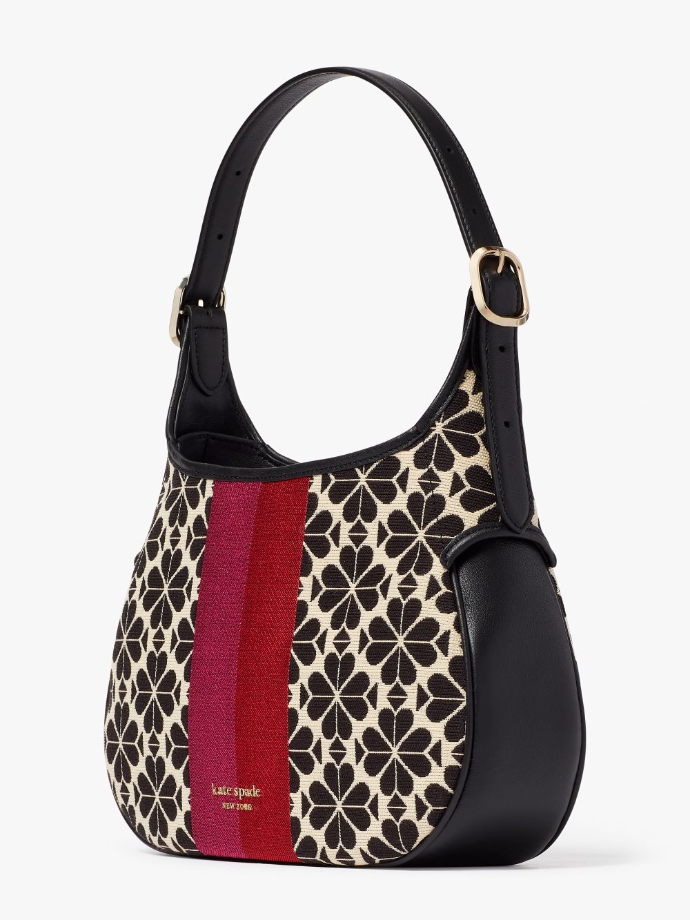 Women's cream multi spade flower jacquard stripe penny small hobo bag | Kate Spade