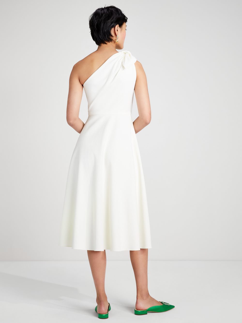 Women's black twill one-shoulder dress | Kate Spade