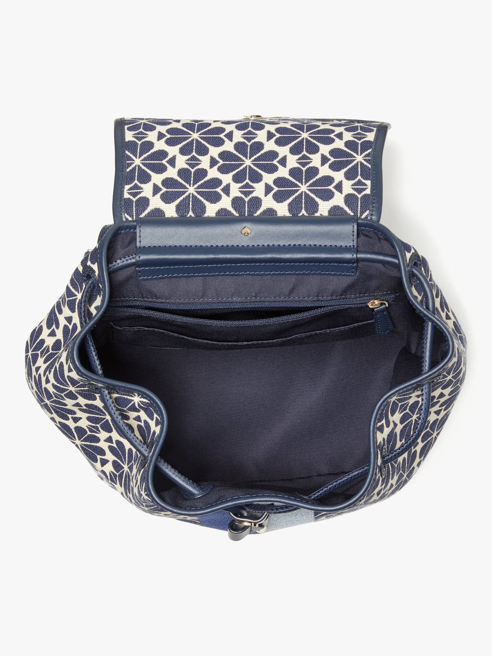 Women's blue multi spade flower jacquard stripe sinch medium flap backpack | Kate Spade