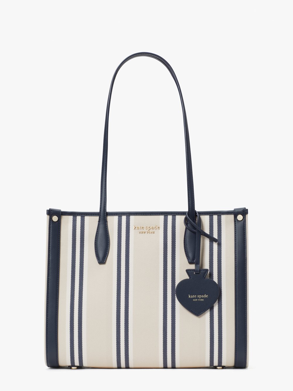 Women's blazer blue multi market striped canvas medium tote | Kate Spade