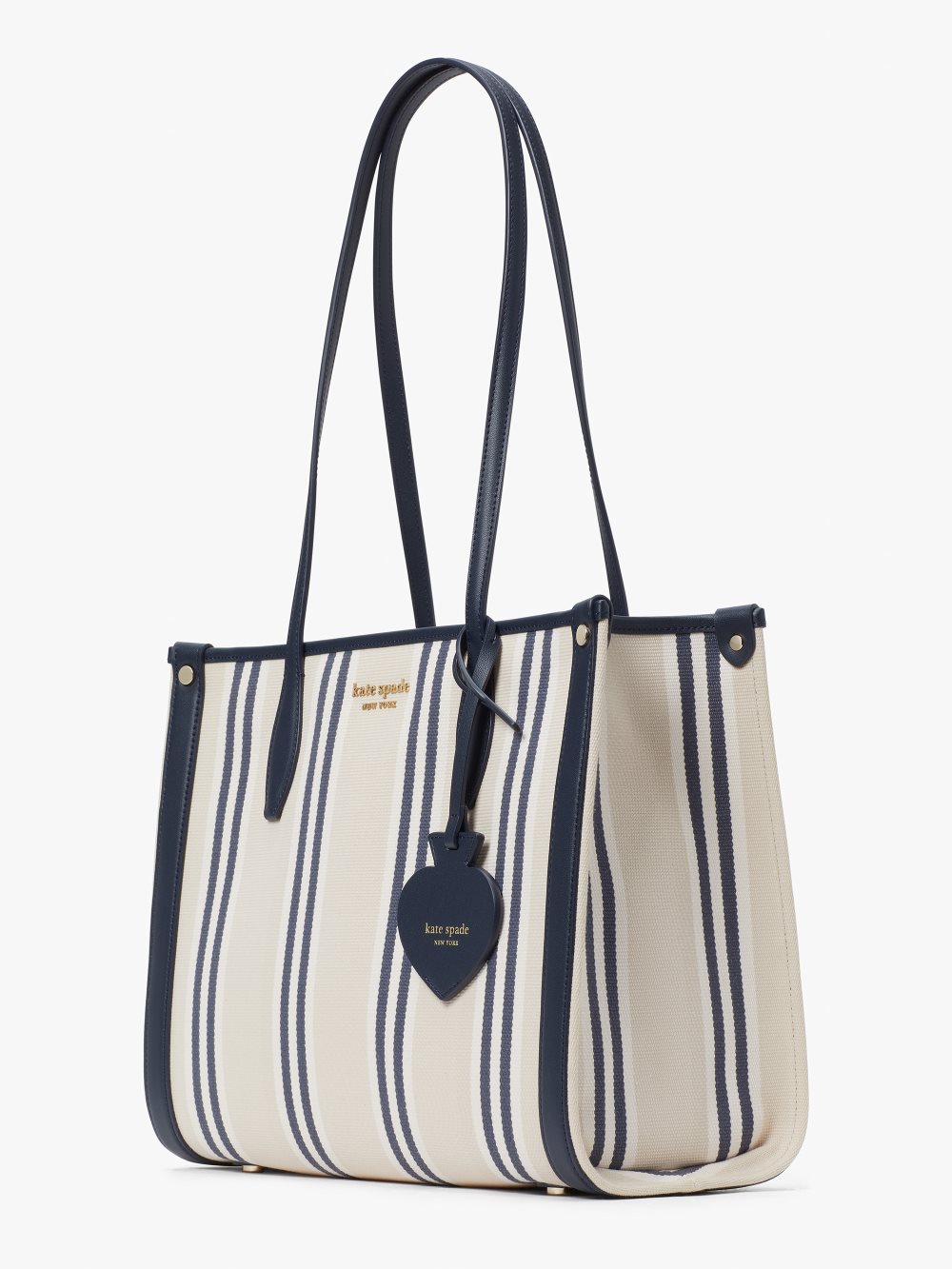 Women's blazer blue multi market striped canvas medium tote | Kate Spade