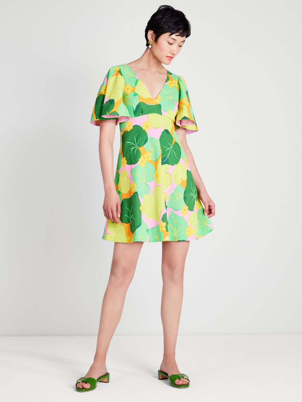Women's  multi  cucumber floral swing dress | Kate Spade
