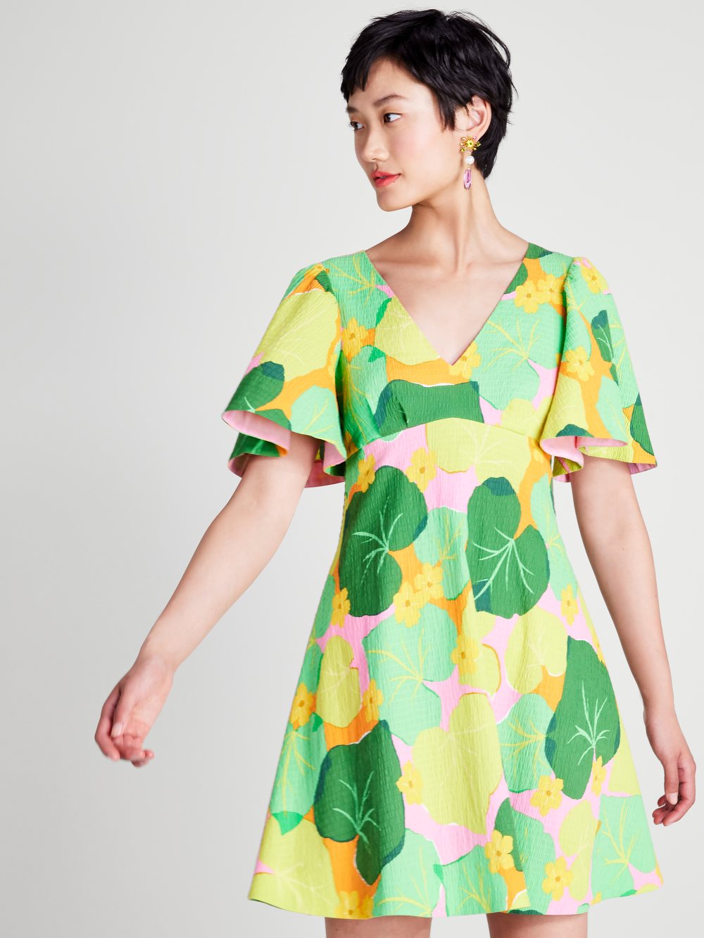 Women's  multi  cucumber floral swing dress | Kate Spade