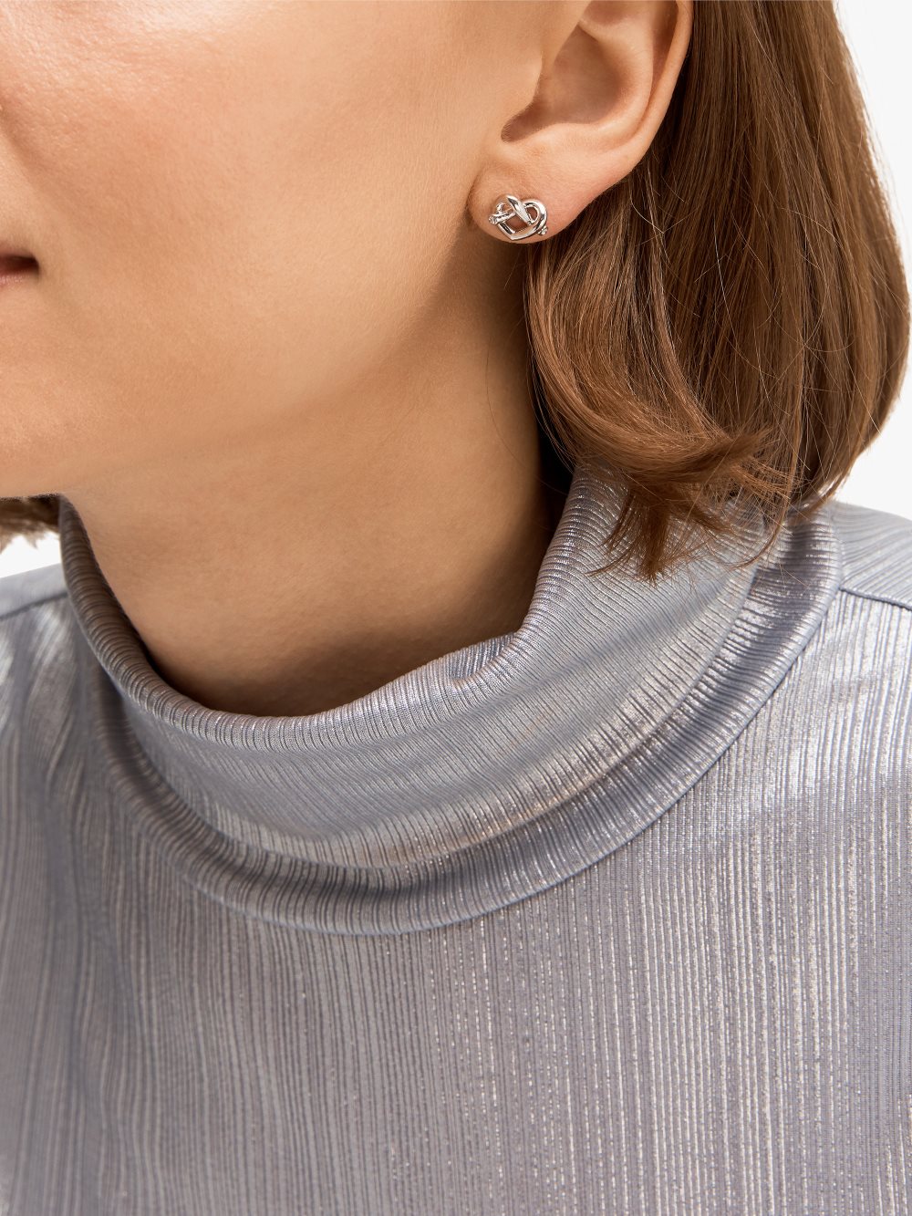 Women's silver loves me knot studs | Kate Spade