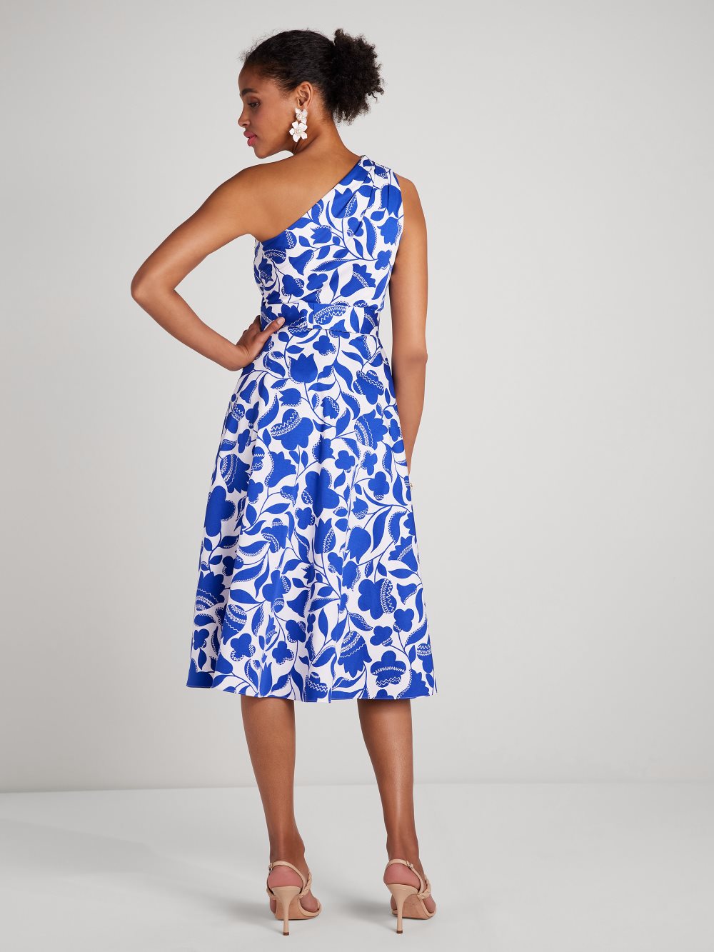 Women's blueberry zigzag floral belted sabrina dress | Kate Spade