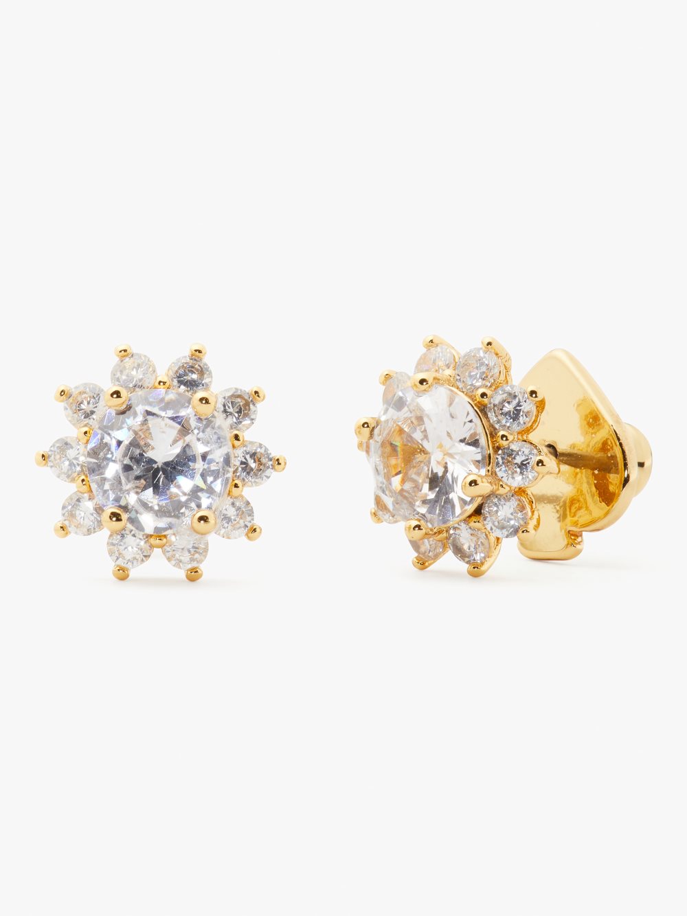 Women's  clear.  sunny stone halo studs | Kate Spade