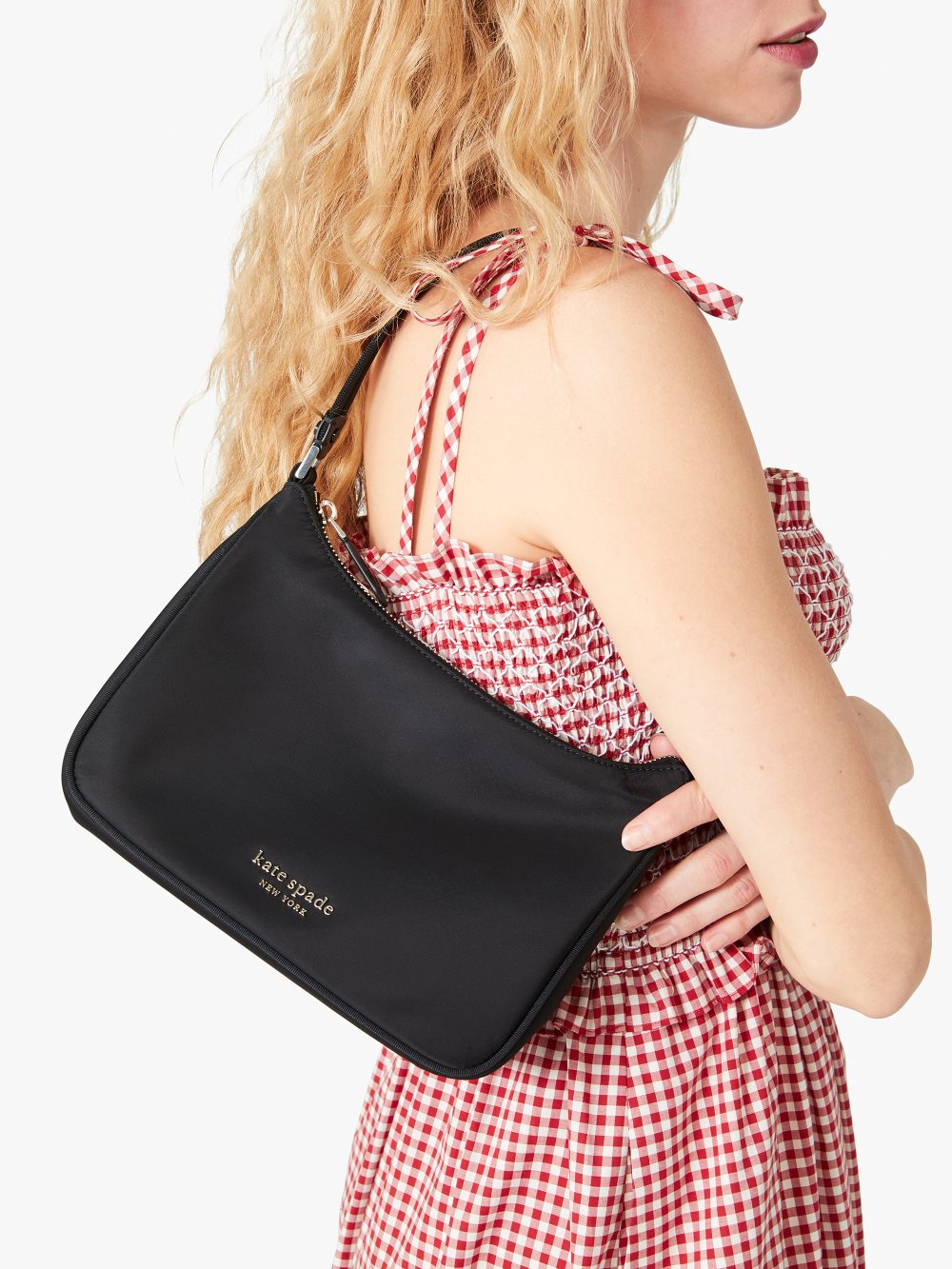 Women's black the little better sam nylon small shoulder bag | Kate Spade