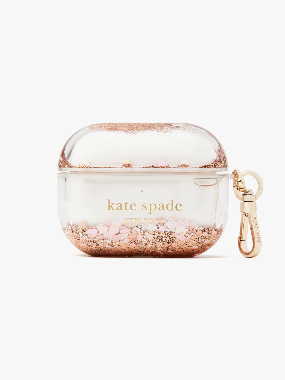 Women's rose gold multi. liquid glitter airpods case | Kate Spade