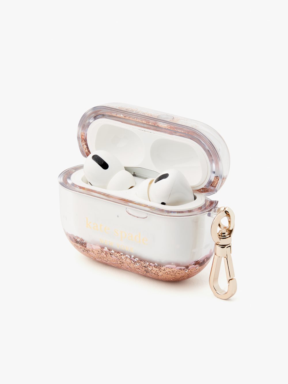 Women's rose gold multi. liquid glitter airpods case | Kate Spade