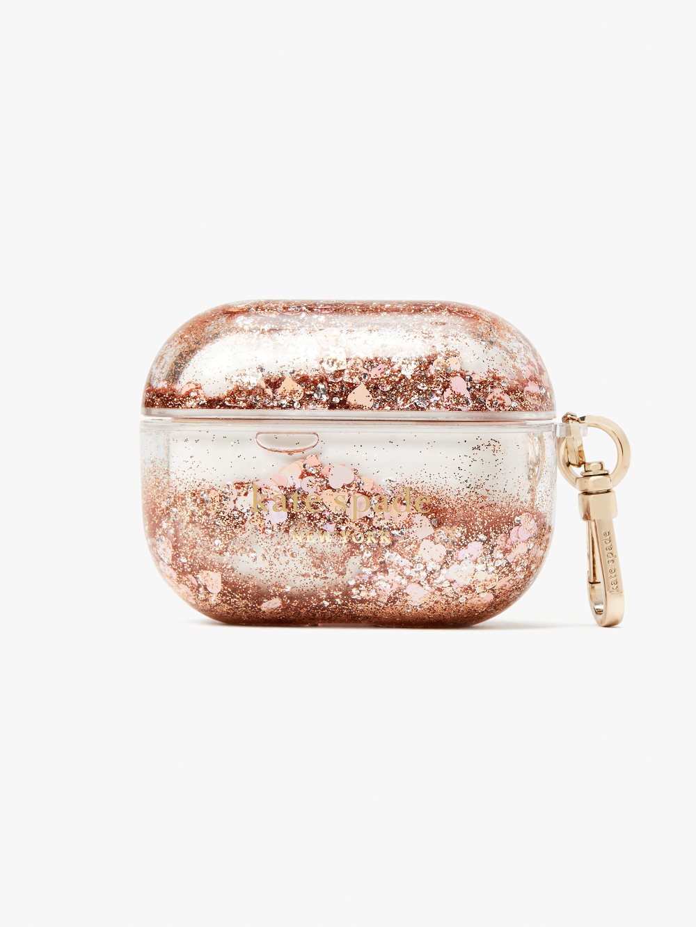 Women's rose gold multi. liquid glitter airpods case | Kate Spade