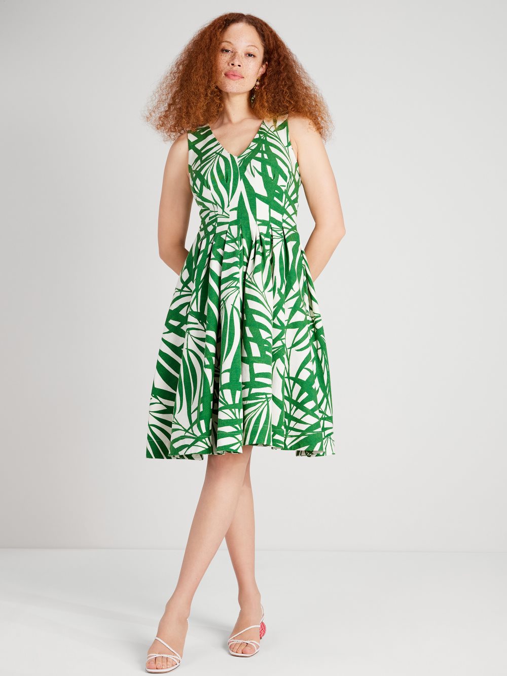 Women's  bitter greens  palm fronds amelia dress | Kate Spade
