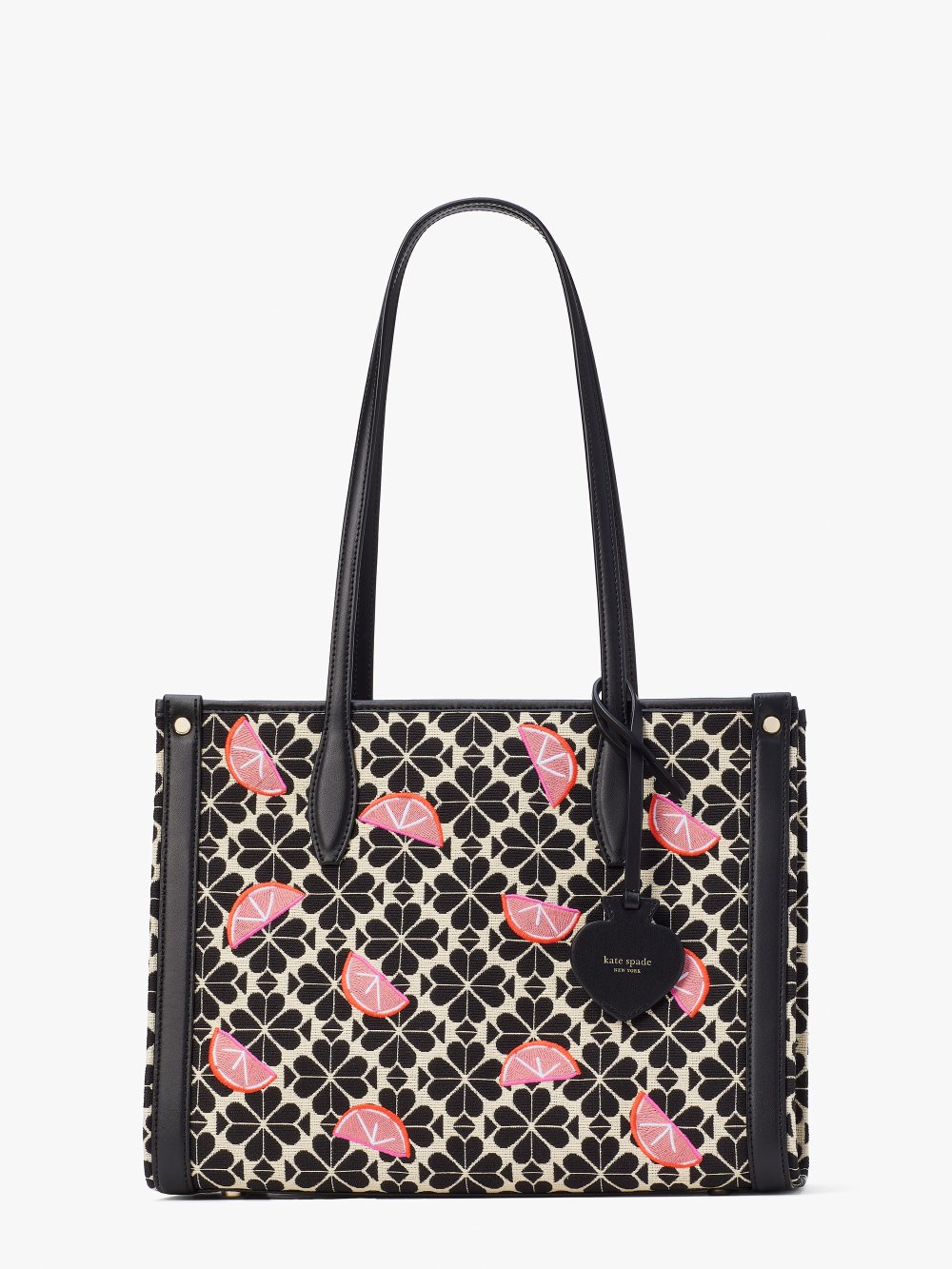 Women's grapefruit soda multi. spade flower jacquard grapefruits market medium tote | Kate Spade