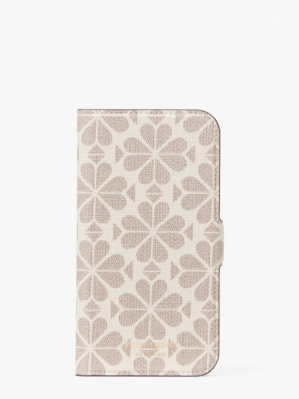 Women's parchment multi spade flower coated canvas iphone 13 pro magnetic wrap folio case | Kate Spade