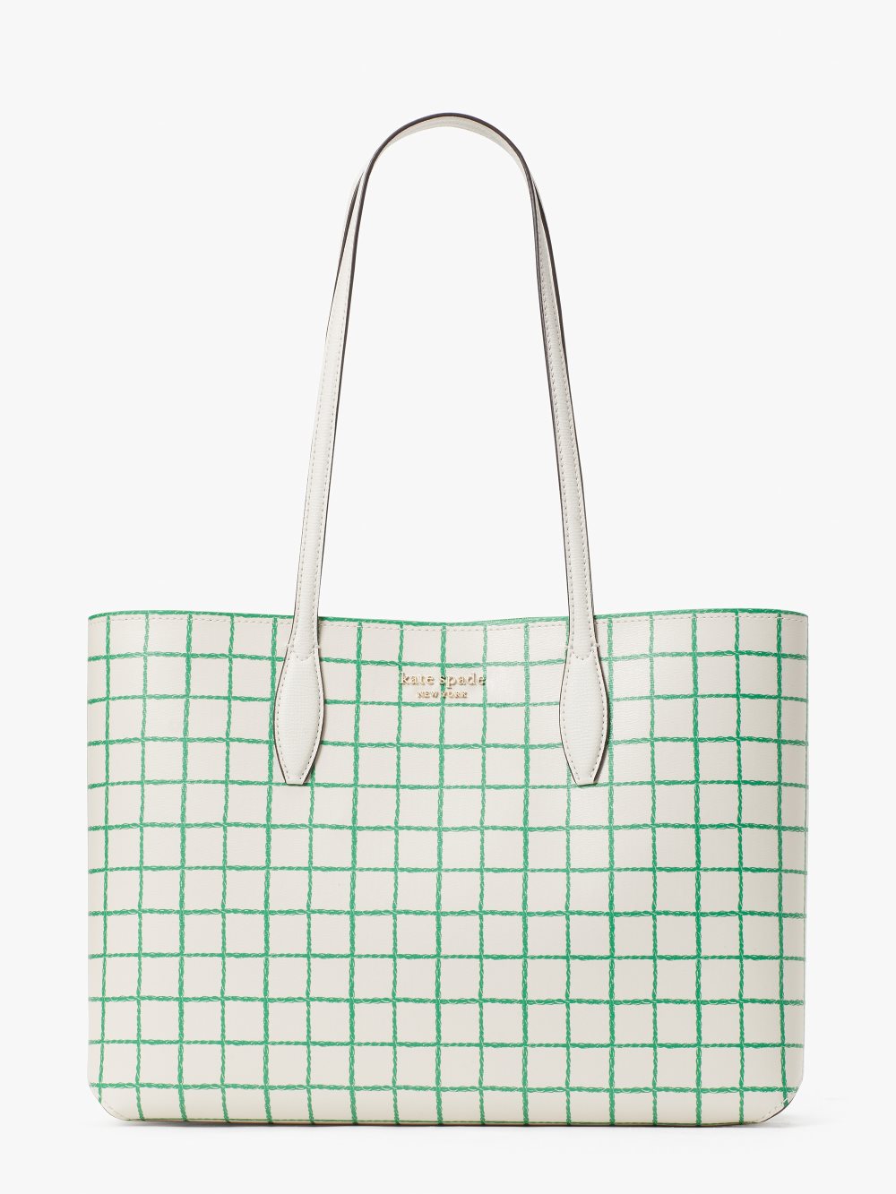 Women's parchment multi all day tennis check large tote | Kate Spade