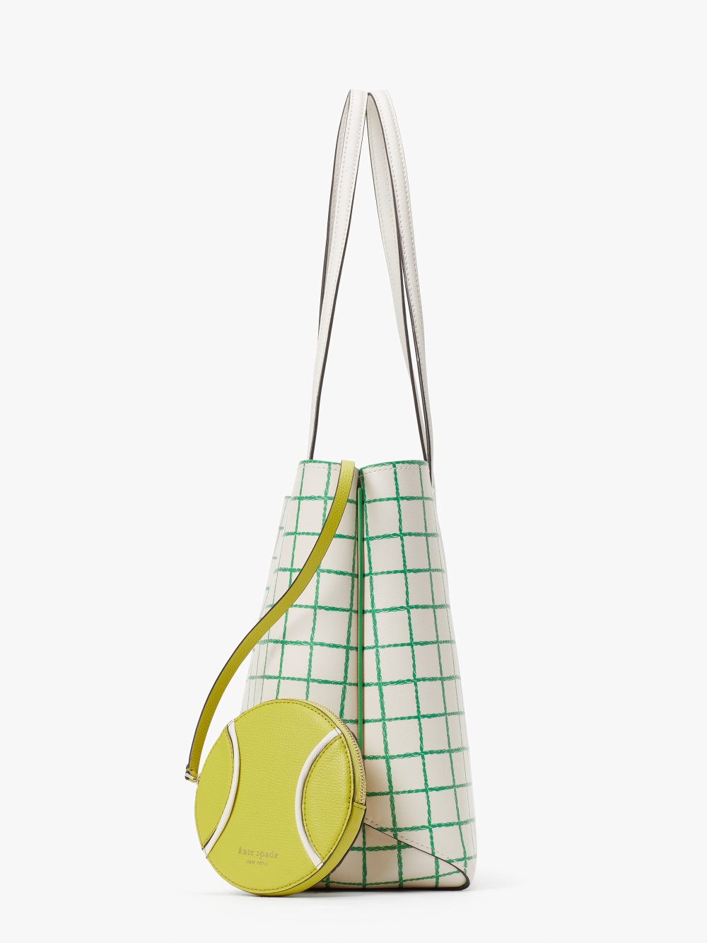 Women's parchment multi all day tennis check large tote | Kate Spade