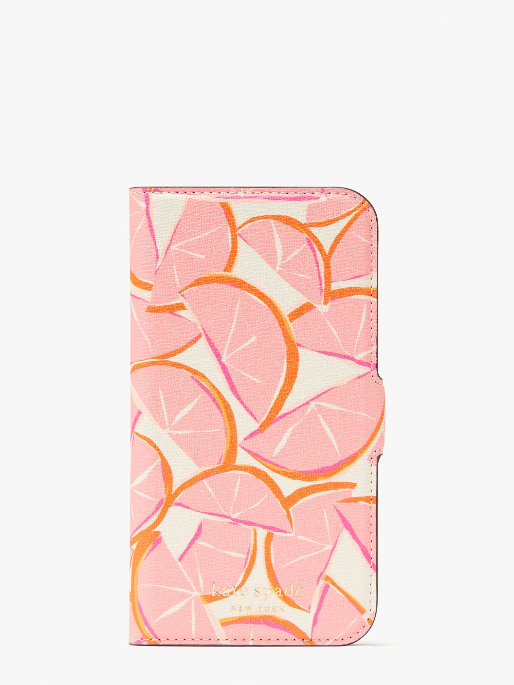 Women's pink multi. spencer grapefruit iphone 13 pro magnetic wrap folio case | Kate Spade