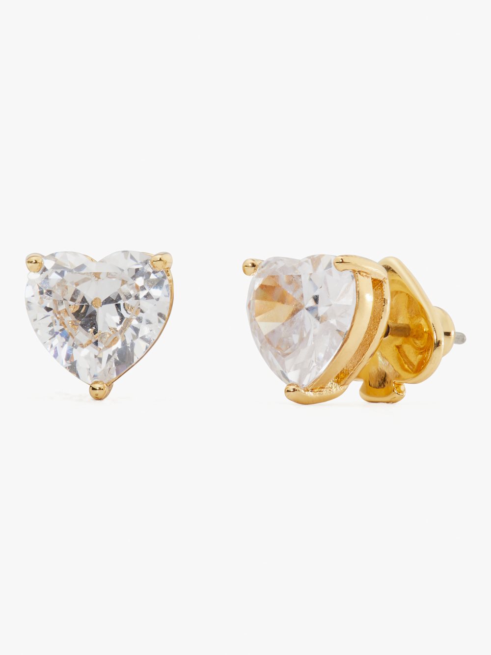 Women's clear/gold my love heart studs | Kate Spade