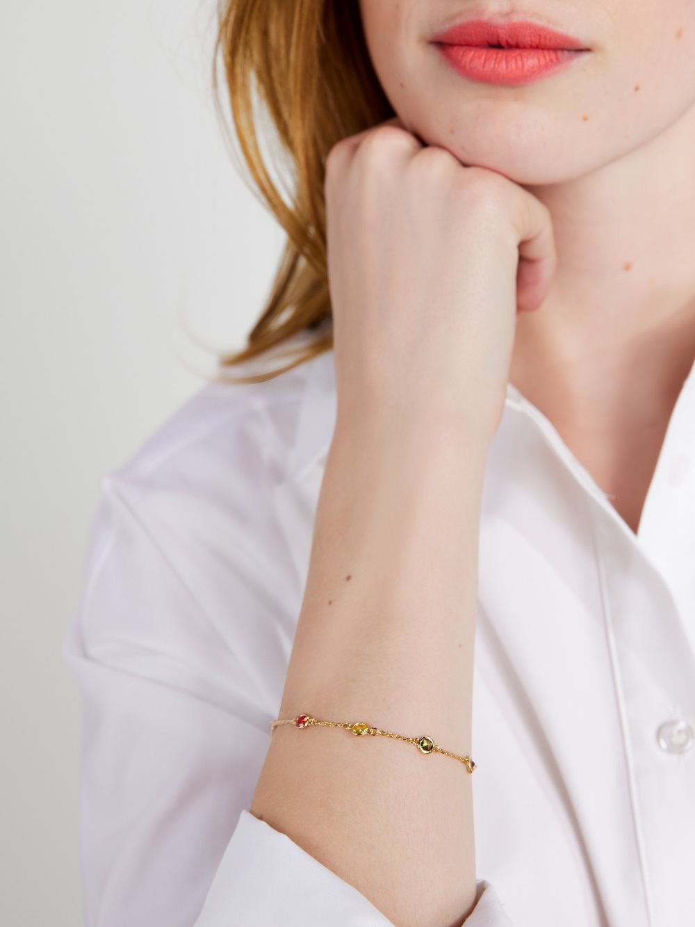 Women's multi rainbow dot linear bracelet | Kate Spade