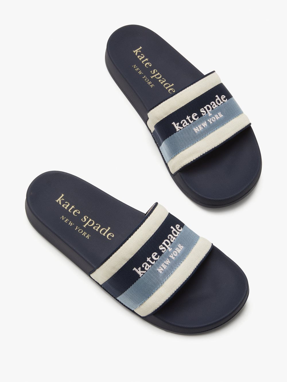 Women's blzr blu/blu glow buttercup slide sandals | Kate Spade