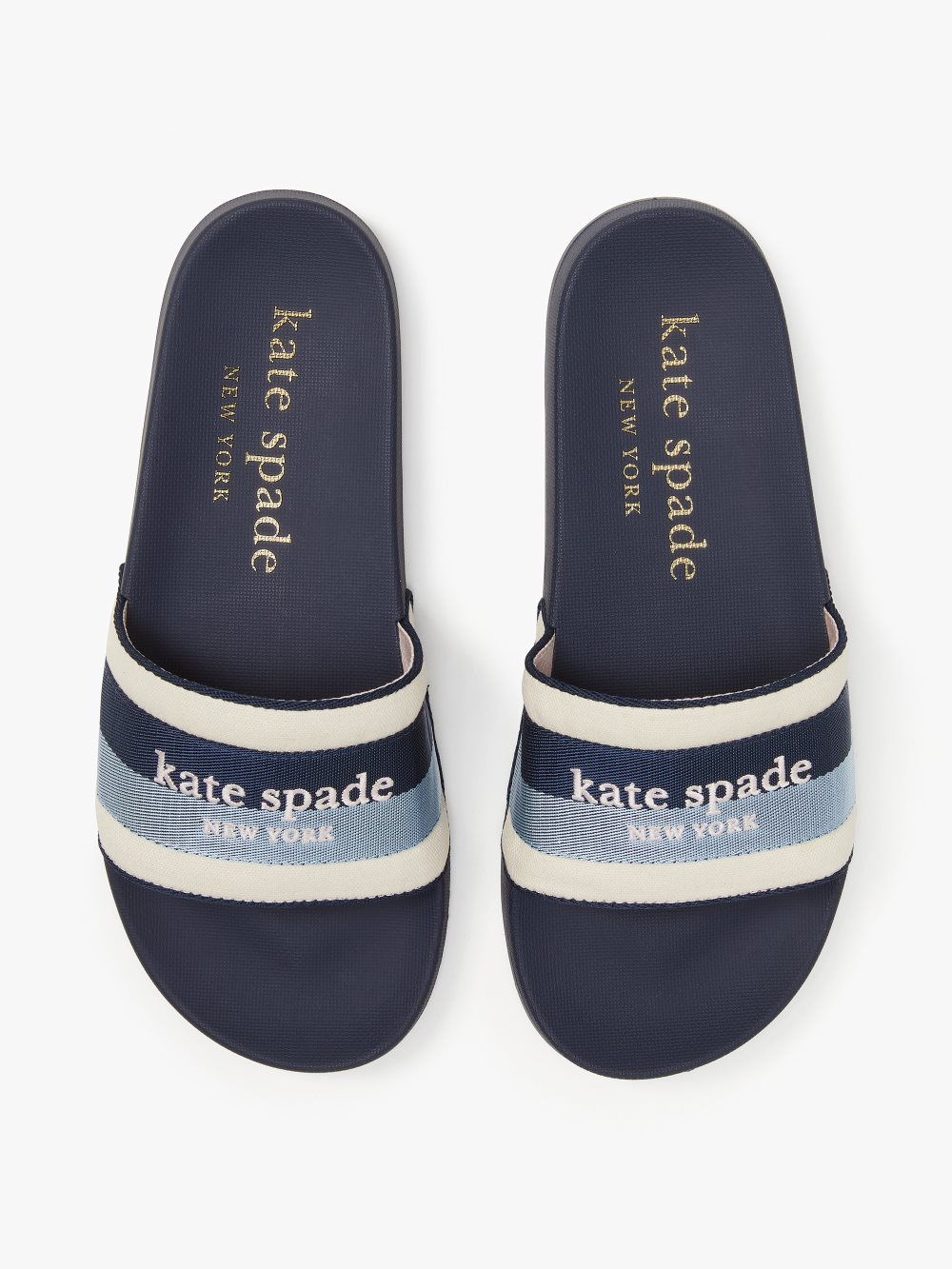 Women's blzr blu/blu glow buttercup slide sandals | Kate Spade