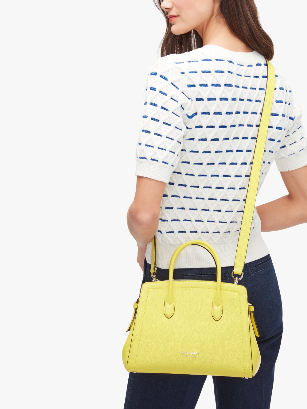 Women's yellow sesame knott medium satchel | Kate Spade