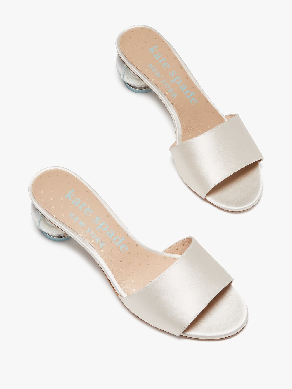 Women's ivory bridal love slide sandals | Kate Spade