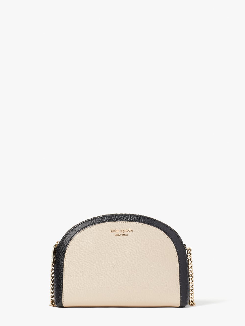 Women's warm beige/black spencer double-zip dome crossbody | Kate Spade