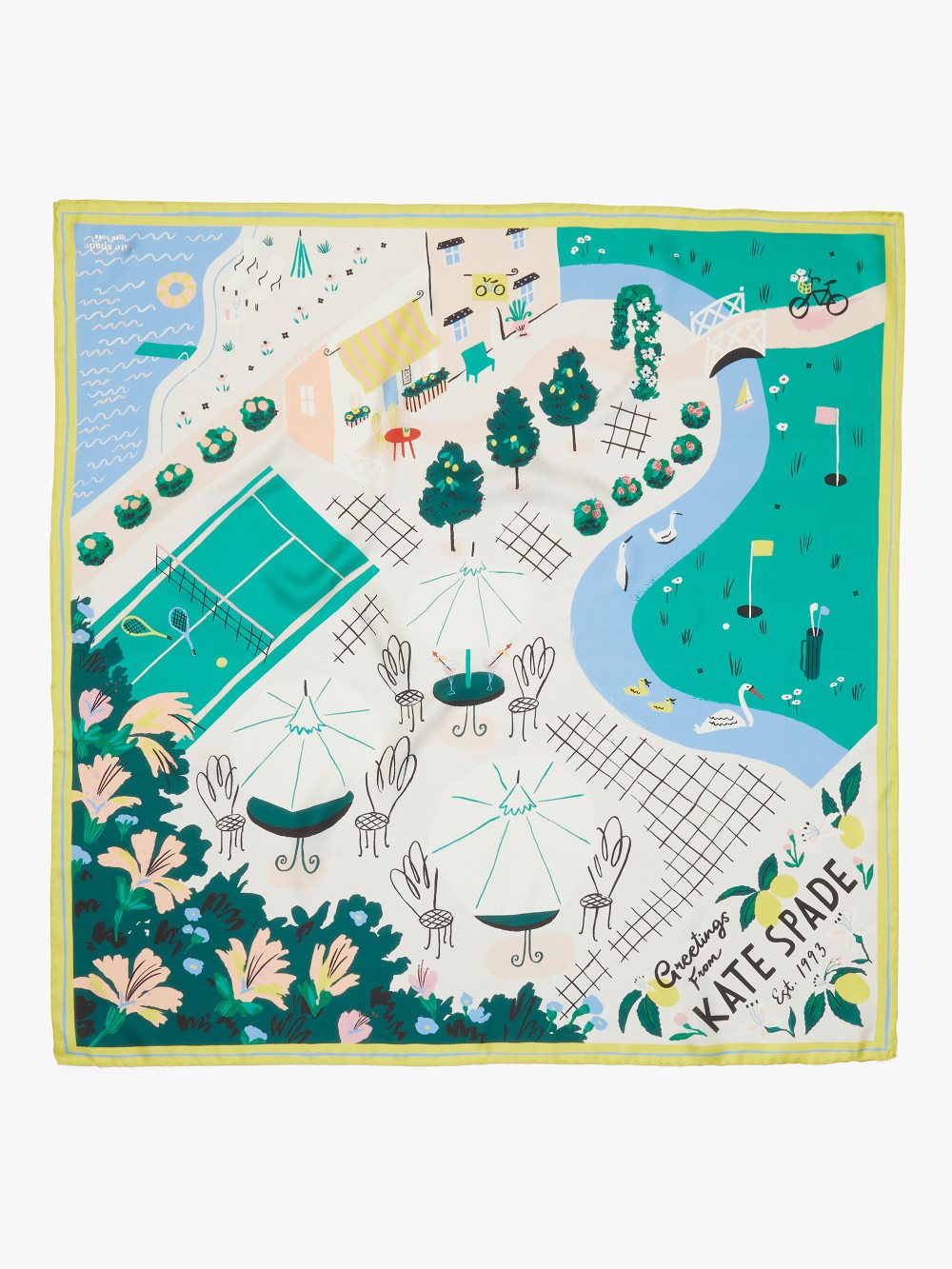 Women's 992 multi (april) country club silk square scarf | Kate Spade