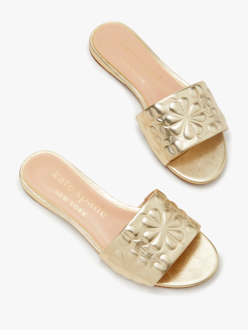 Women's pale gold emmie slide sandals | Kate Spade