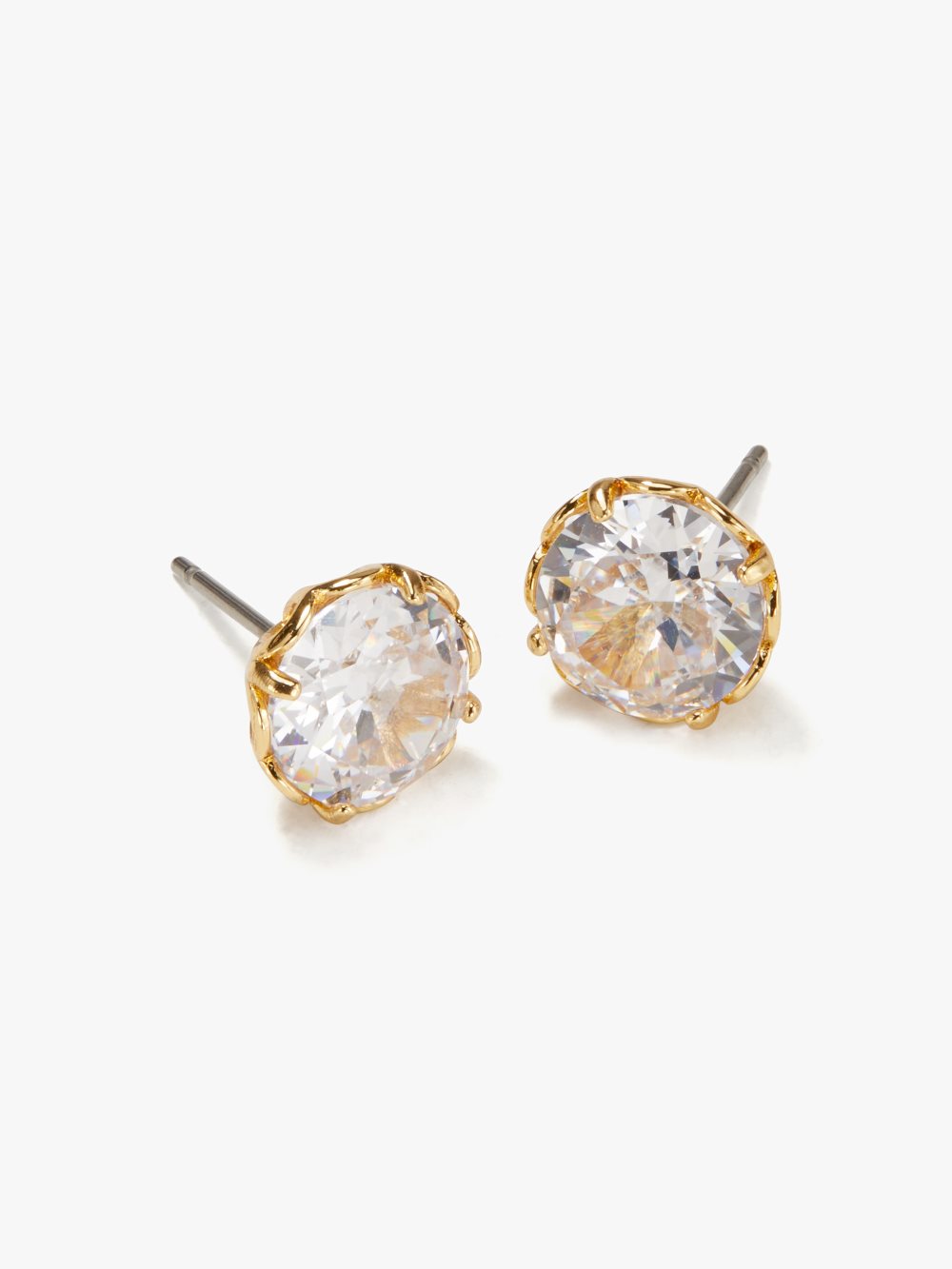 Women's clear/gold  that sparkle round earrings  | Kate Spade