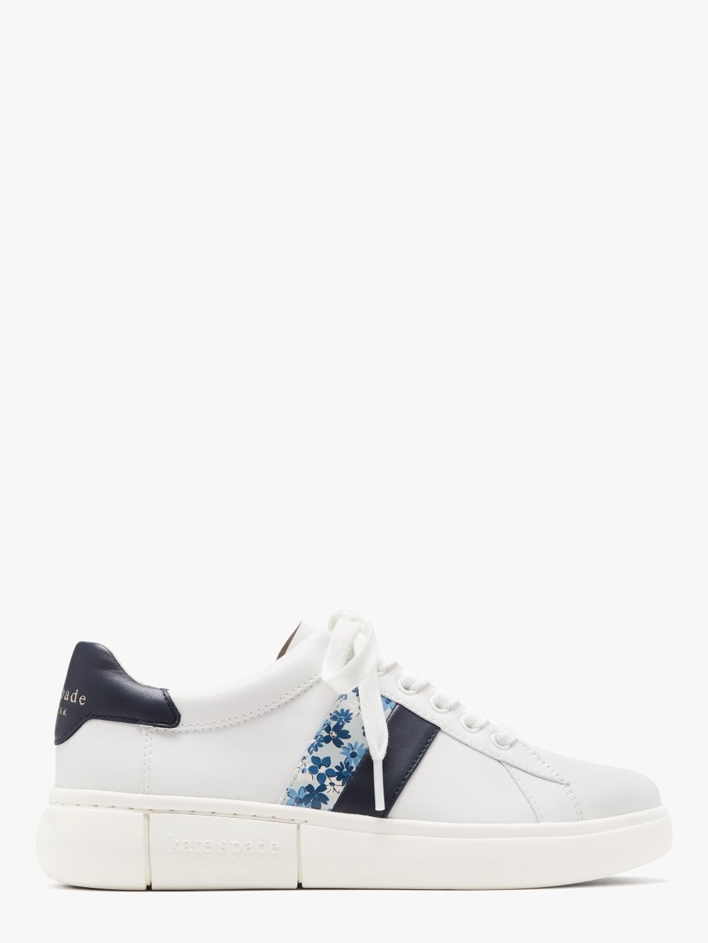 Women's opt wht/blazer blue keswick spade flower jacquard sneakers | Kate Spade