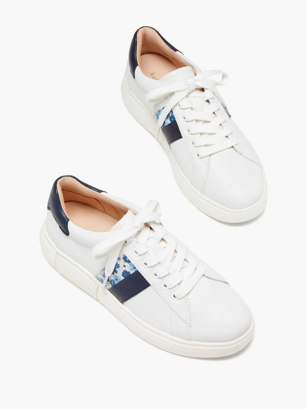 Women's opt wht/blazer blue keswick spade flower jacquard sneakers | Kate Spade