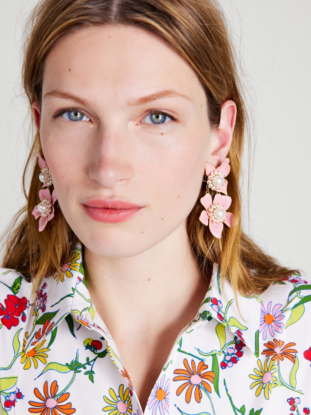 Women's blush. flora statement earrings | Kate Spade