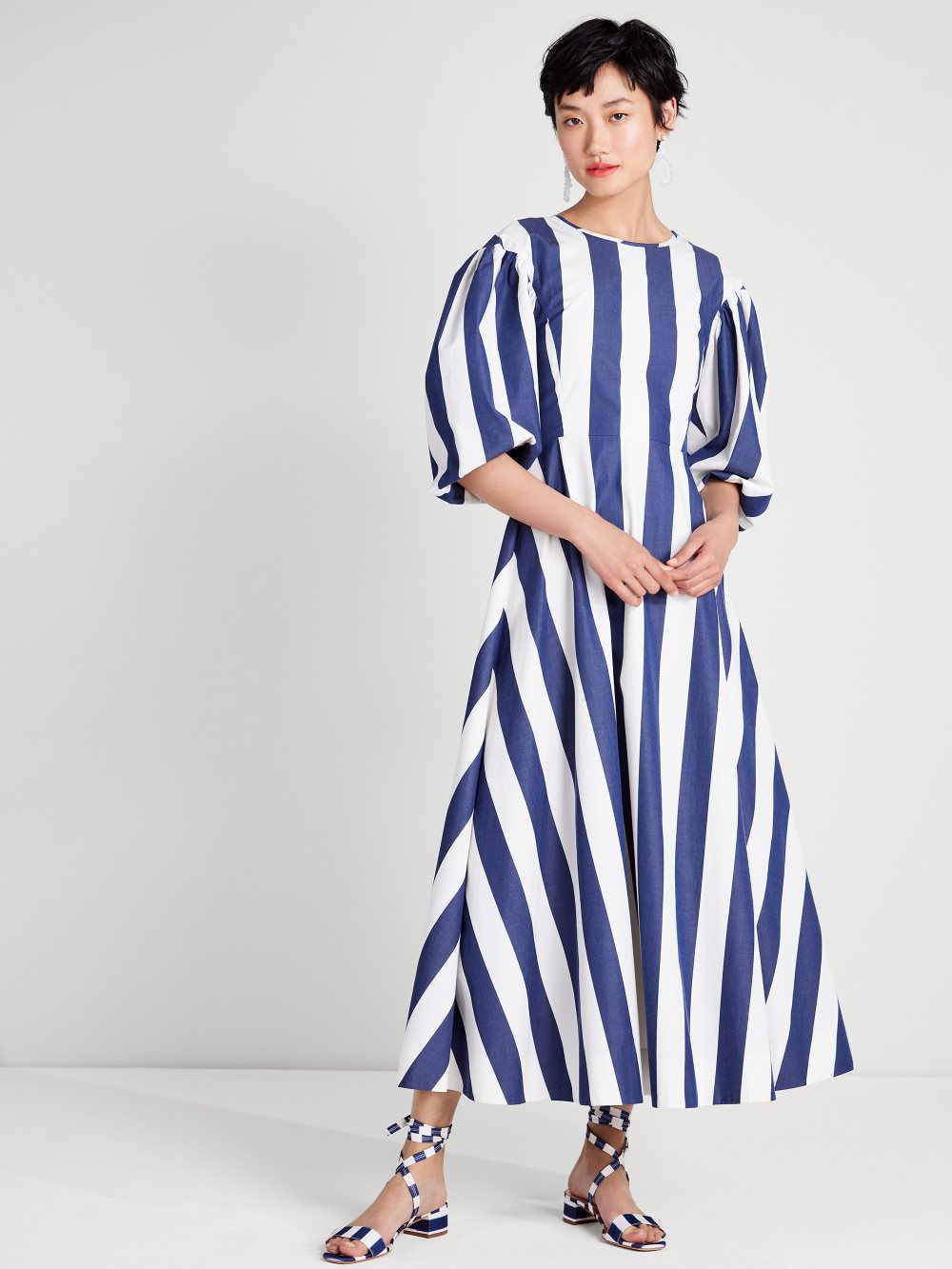 Women's  blazer blue  awning stripe tie-back maxi dress | Kate Spade