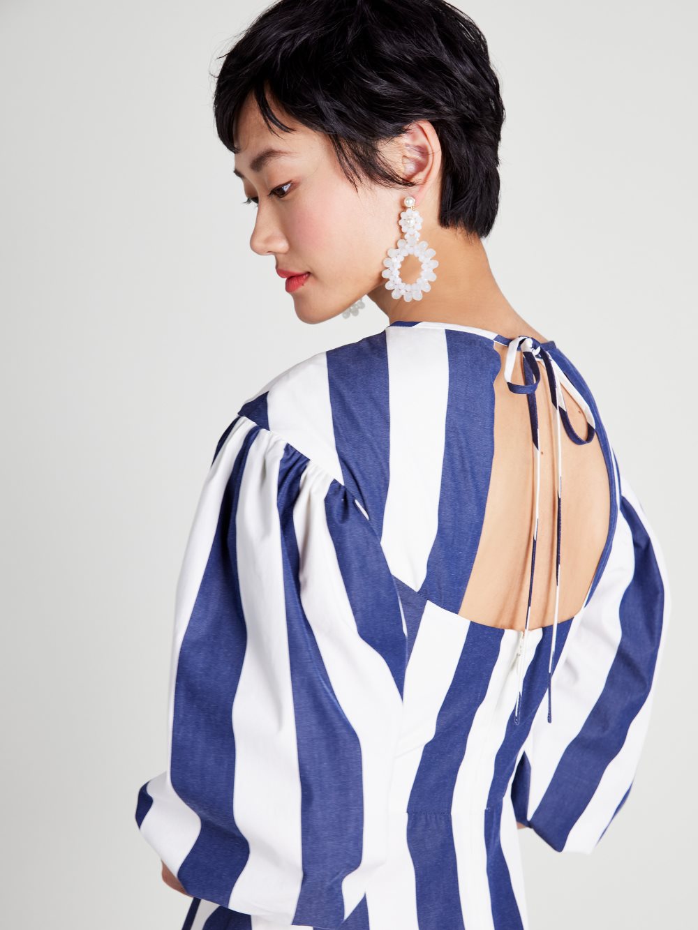 Women's  blazer blue  awning stripe tie-back maxi dress | Kate Spade