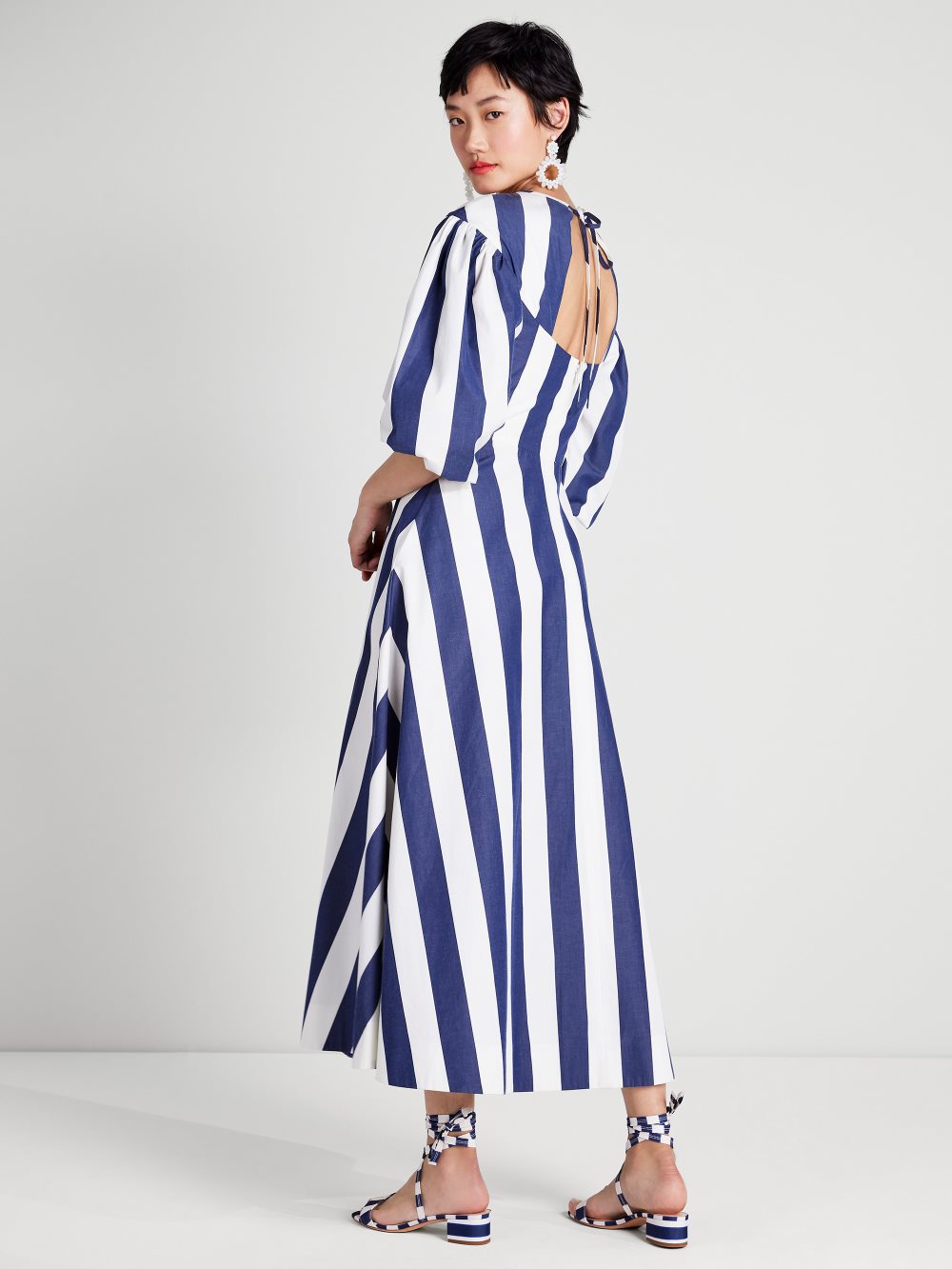 Women's  blazer blue  awning stripe tie-back maxi dress | Kate Spade