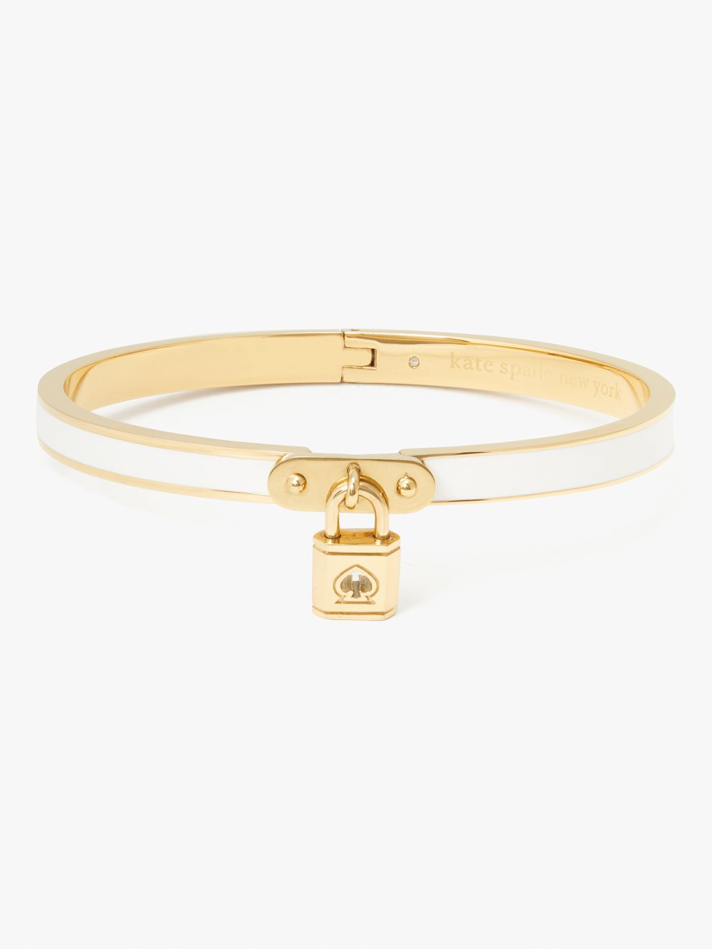 Women's white. lock and spade charm bangle | Kate Spade