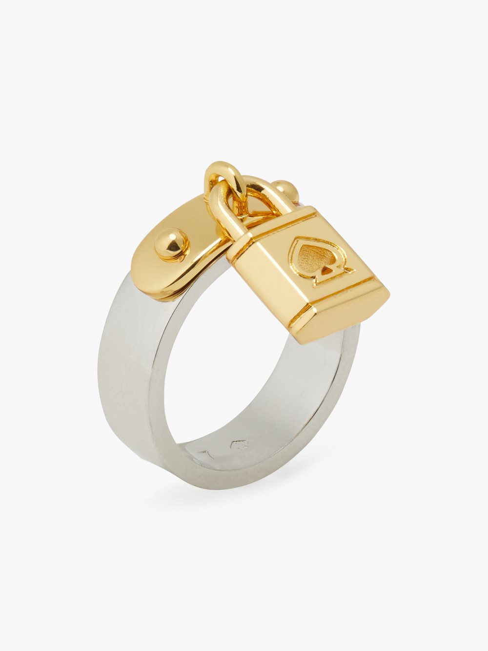 Women's silver gold lock and spade ring | Kate Spade