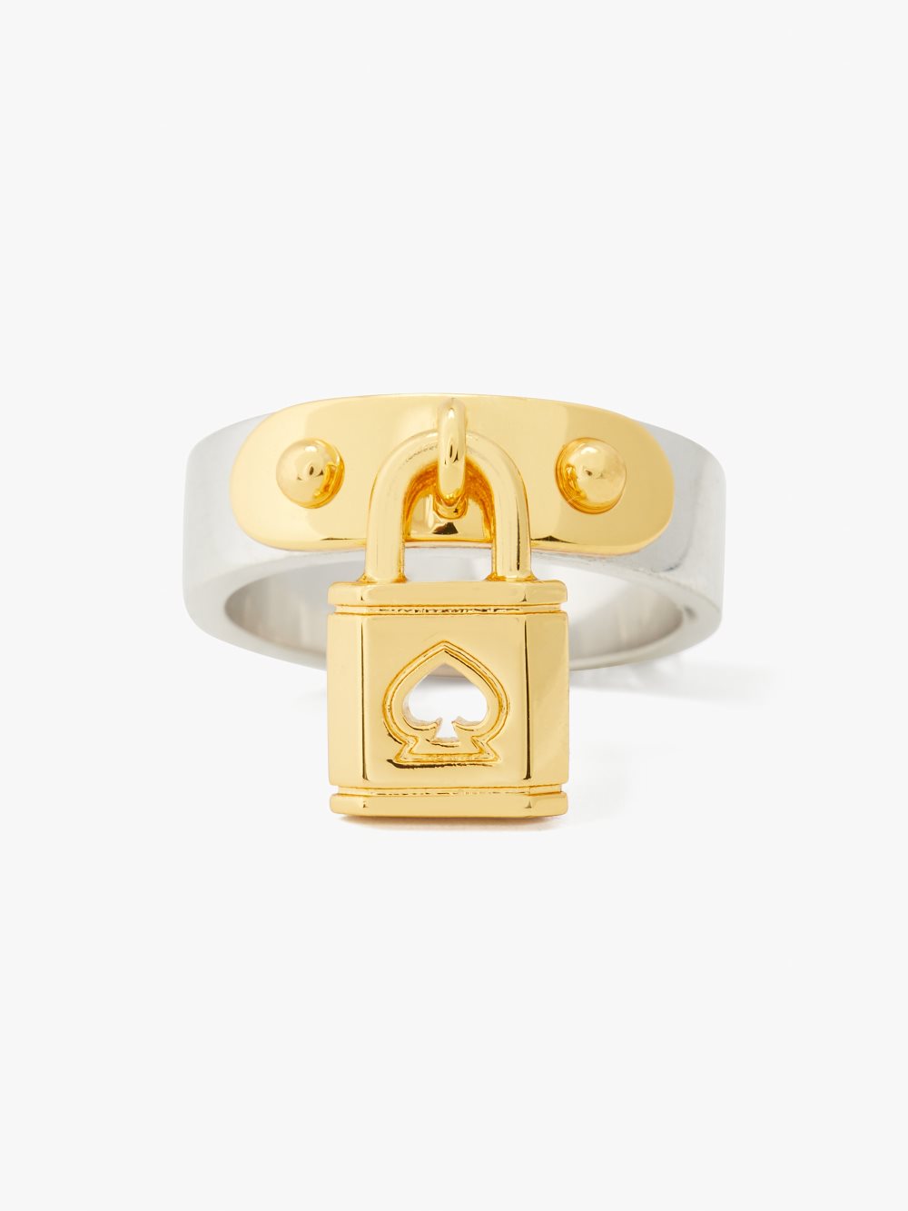 Women's silver gold lock and spade ring | Kate Spade