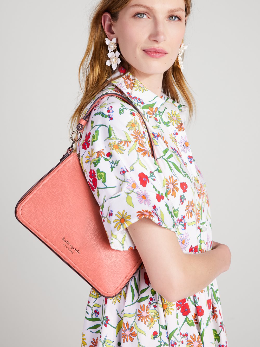 Women's garden rose hudson medium convertible crossbody | Kate Spade