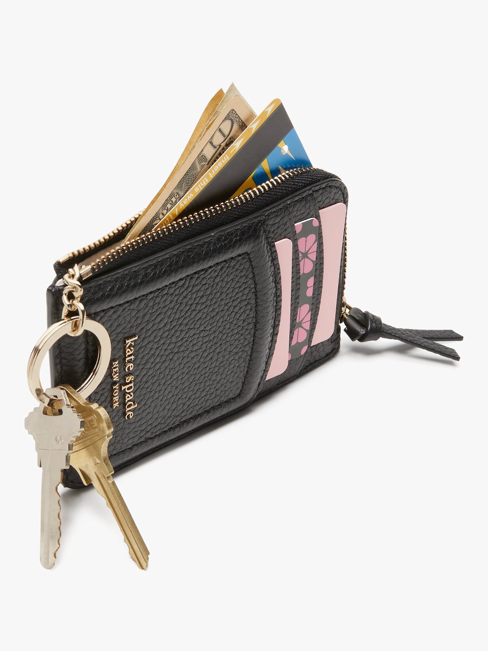 Women's black knott zip cardholder | Kate Spade