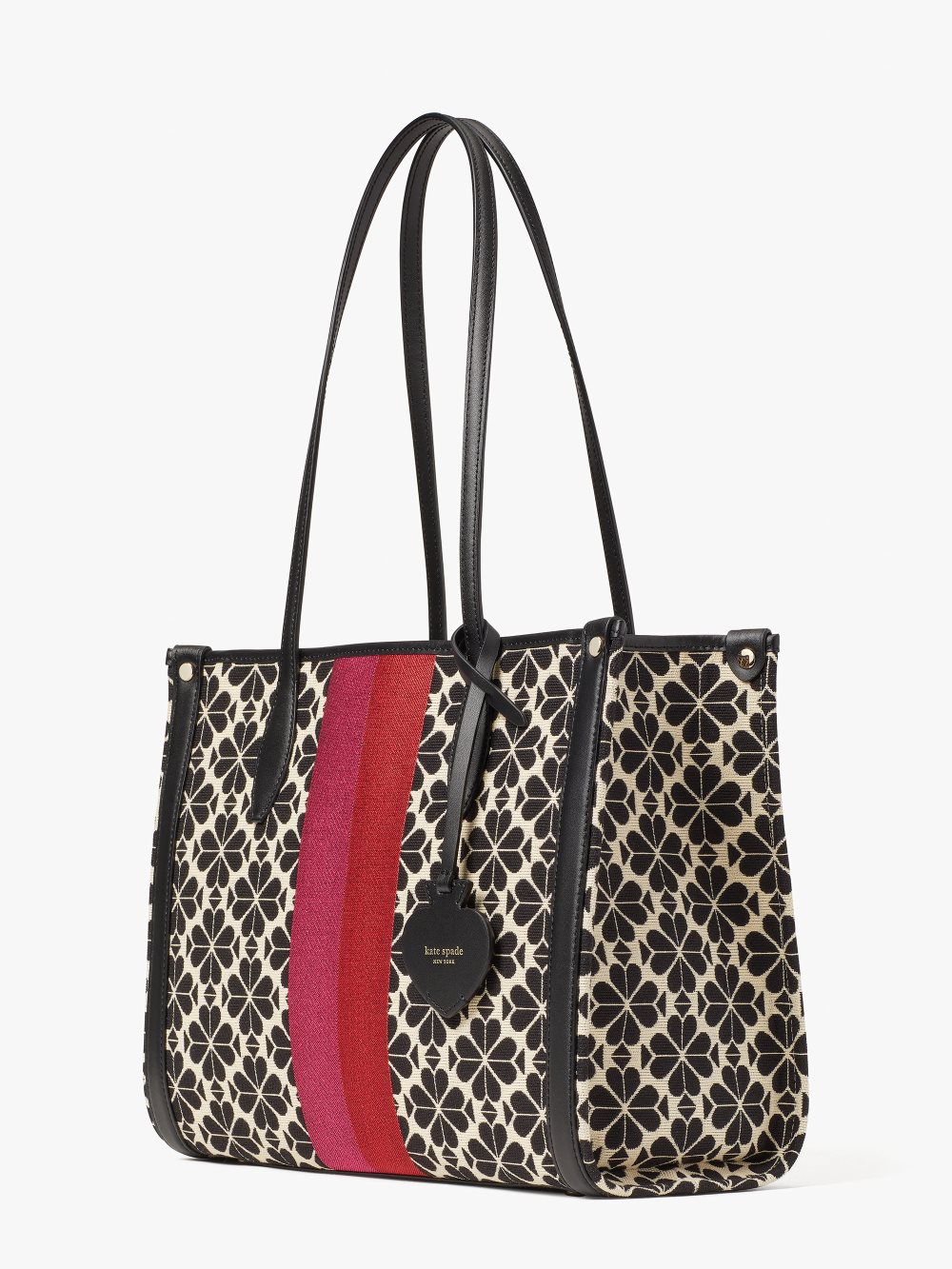 Women's cream multi spade flower jacquard stripe market medium tote | Kate Spade